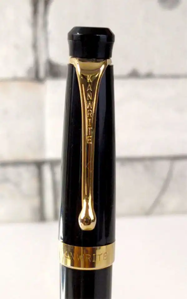Kanwrite Heritage Jet black piston filler customized fountain pen  - Medium stub nib - Image 8