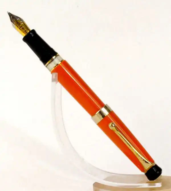 Kanwrite Heritage Orange barrel piston filler fountain pen  - F, M and B points sailor Zoom nib - Image 2