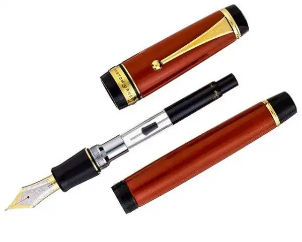 Pilot custom Urushi Vermillion fountain pen -18K 750 solid gold M nib - Unused New - Image 2