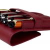 genuine leather pen pouch for fountain pens burgundy - 4 pen pockets - Image 10