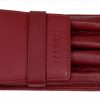genuine leather pen pouch for fountain pens burgundy - 4 pen pockets - Image 3