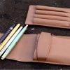 genuine leather pen pouch with slide-in pen pad  - 4 pen pockets - Image 4