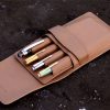 genuine leather pen pouch with slide-in pen pad  - 4 pen pockets - Image 8