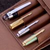 genuine leather pen pouch with slide-in pen pad  - 4 pen pockets - Image 10