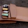 genuine leather pen pouch with slide-in pen pad  - 4 pen pockets - Image 3