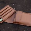 genuine leather pen pouch with slide-in pen pad  - 4 pen pockets - Image 7