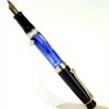 Kanwrite Heritage blue marbled piston filler fountain pen  - Full Flex fine nib - Image 2