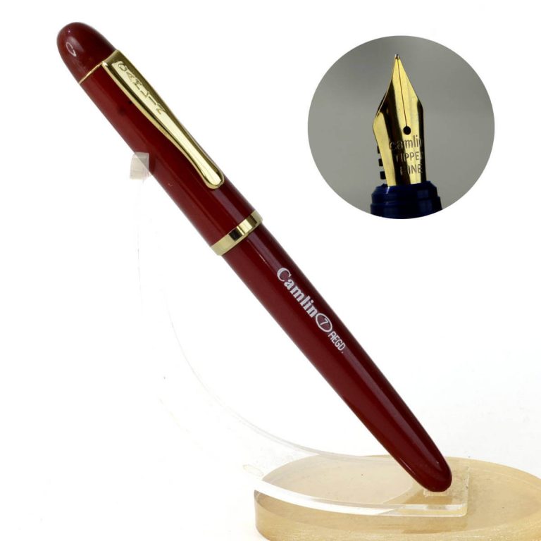 Buy online Vintage camlin 7 red Eyedropper fountain pen with tipped F nib