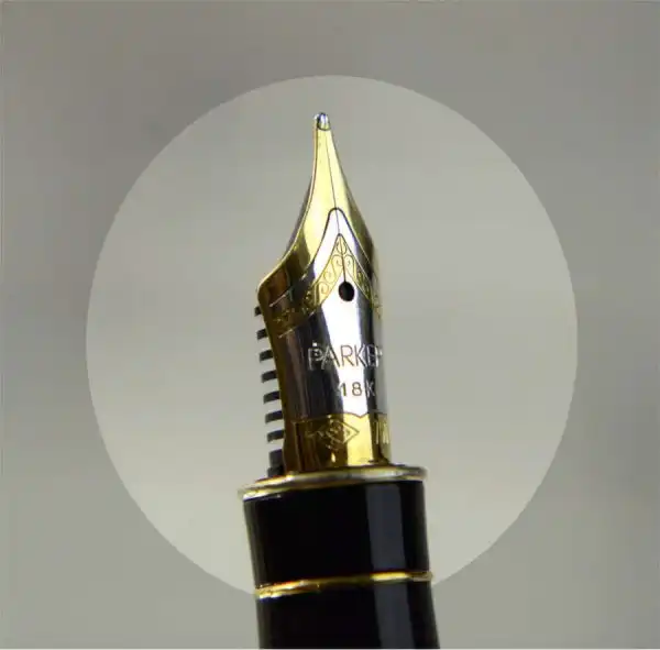 Parker sonnet fougere sterling silver fountain pen and ballpoint set 18K solid gold M nib - Image 10