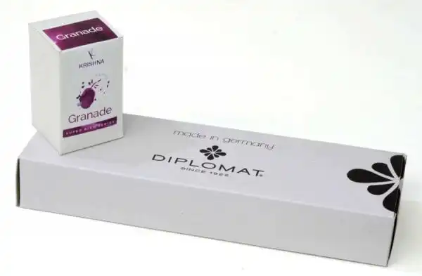 Diplomat Magnum burned red fountain pen with Jowo M nib + Krishna Ink Combo - Brand new - Image 5