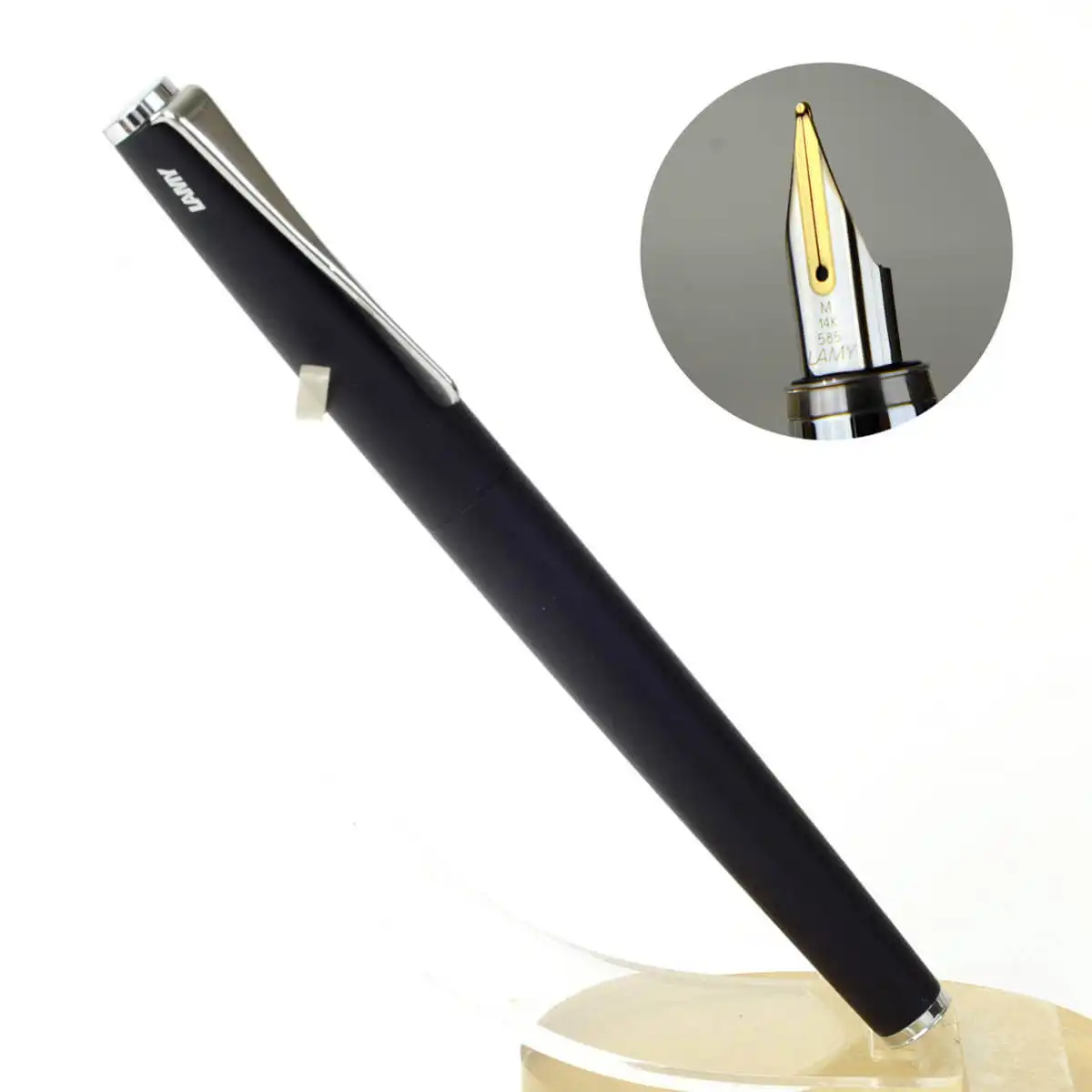 Buy online lamy studio piano black barrel fountain pen with 14K