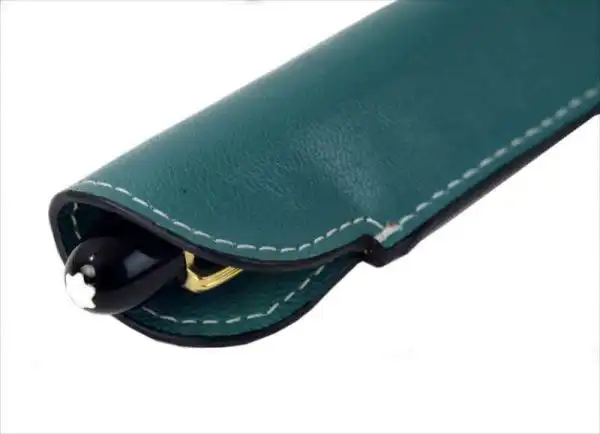 genuine leather pen sleeve turkish green - 1 super jumbo pen - Image 6
