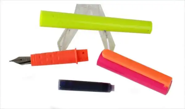 WH smith school cartridge neon fountain pen with English needle F nib - Image 3