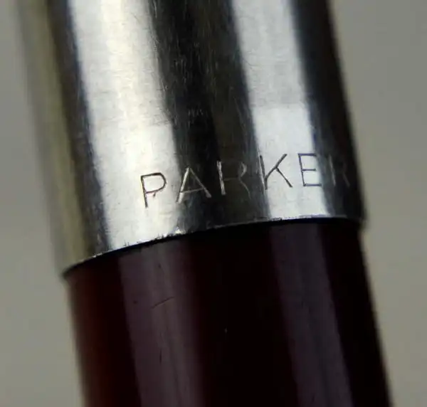 Parker 21 Vintage fountain pen burgundy barrel with steel F nib  - mint - Image 7