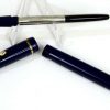 Vintage parker slimfold navy fountain pen with 14C gold F nib - Clean - Image 3