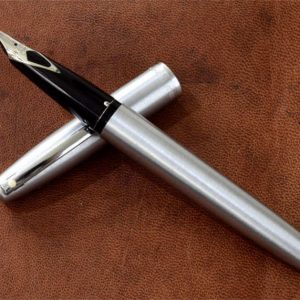 vintage-sheaffer-imperial-444-chrome-barrel-fountain-pen-inlaid-Fine-nib-Australia