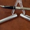 sheaffer targa 1000 fountain pen mirror chrome fluted with  broad Nib - Image 4