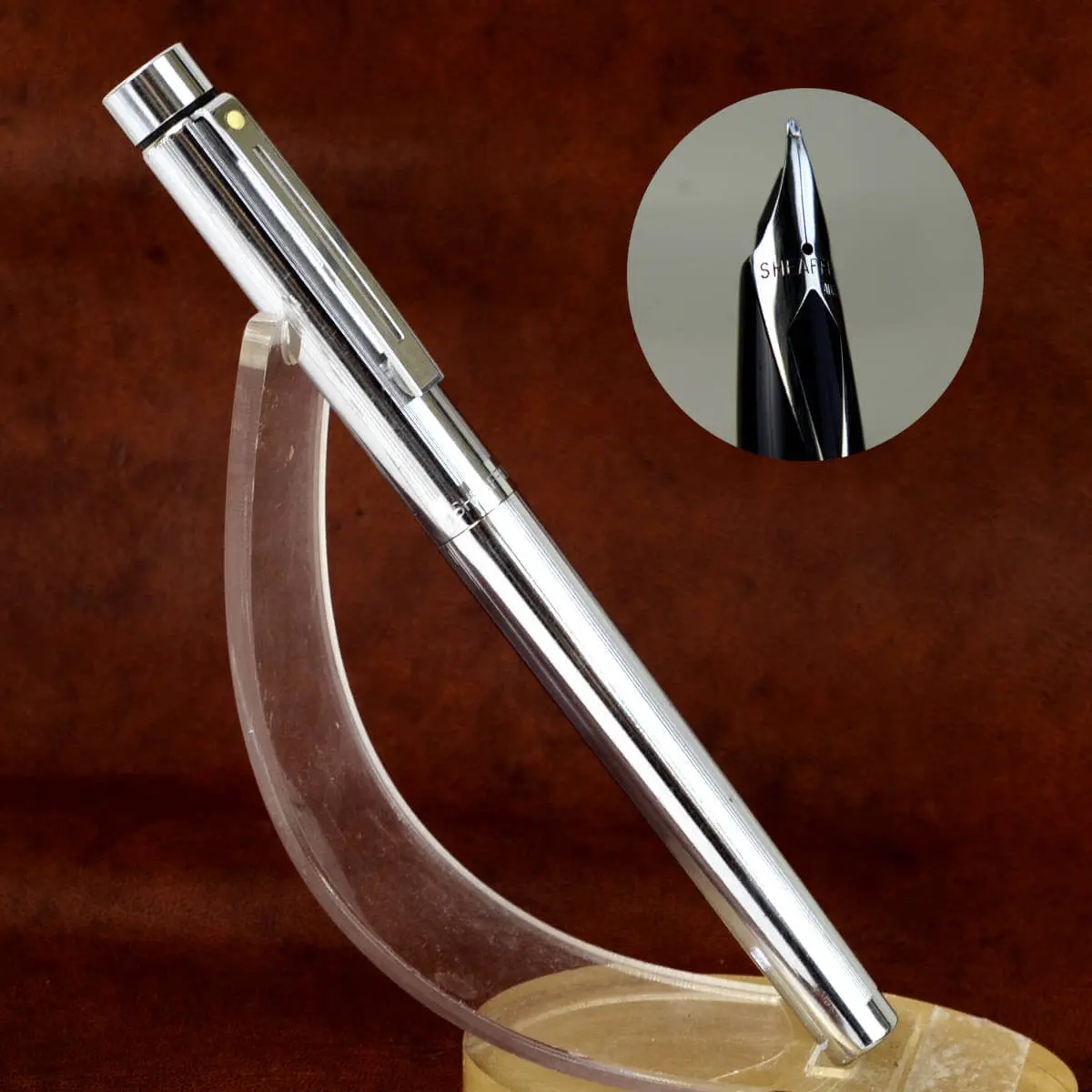 Stylo Plume Sheaffer Targa 1000 - Plume En Argent - Corps Or Et Argenté - Ancien Stock - Occasion