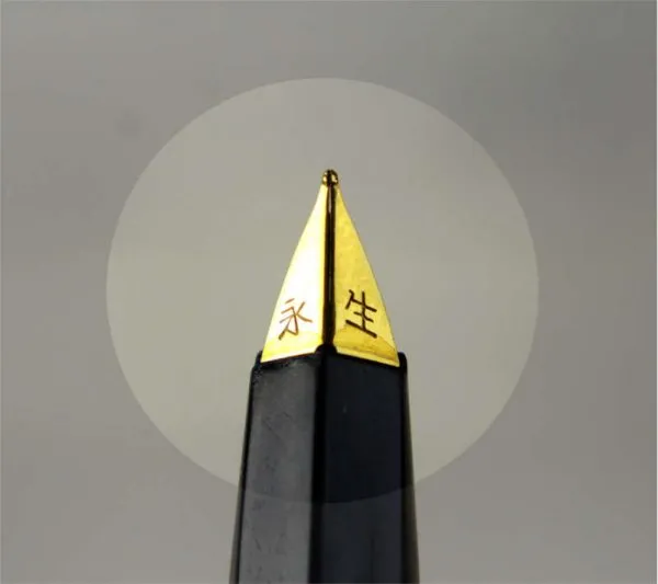 Vintage wing sung crown chrome fountain pen with semi-hooded F nib - Image 5