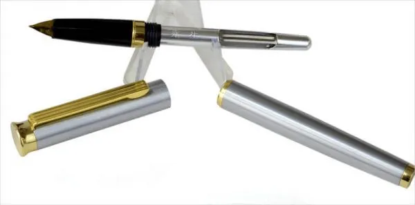 Vintage wing sung crown chrome fountain pen with semi-hooded F nib - Image 3