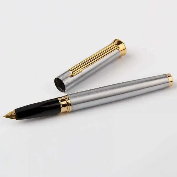 Vintage wing sung crown chrome fountain pen with semi-hooded F nib - Image 2
