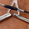 Waterman graduate chrome barrel fountain pen with Steel F nib  - mint - Image 2