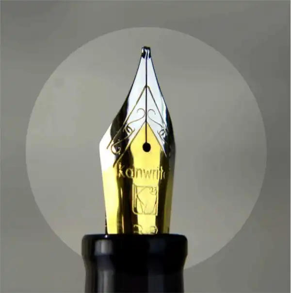 Kanwrite Heritage Orange barrel piston filler fountain pen  -  double broad stub nib - Image 6