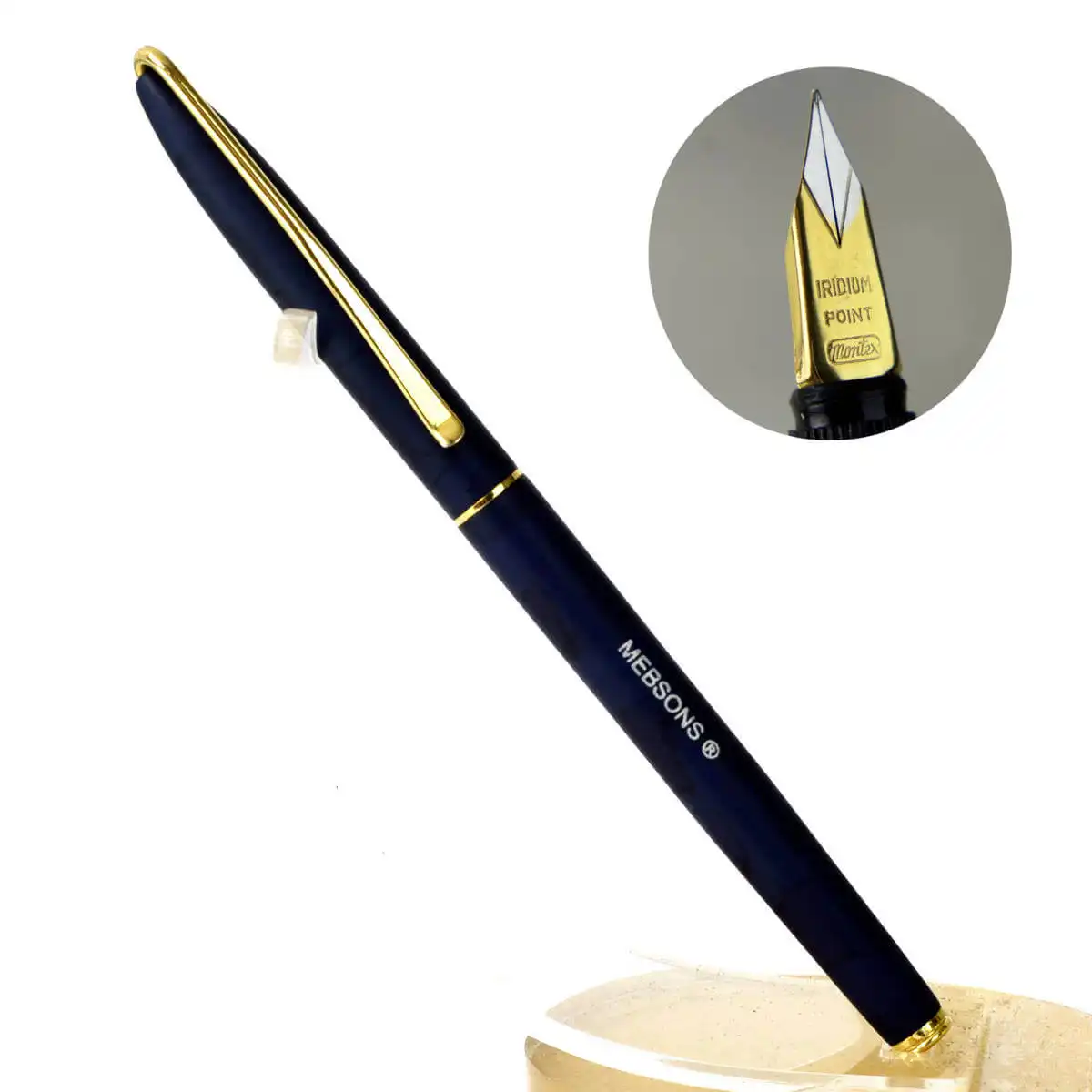 Vintage Indian fountain pen Premium navy marbled Lacquer eyedropper with  iridium point F nib - Main Image