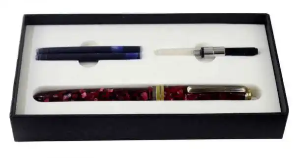 click falcon premium acrylic ruby red fountain pen with Krishna Broad nib - Brand new - Image 2