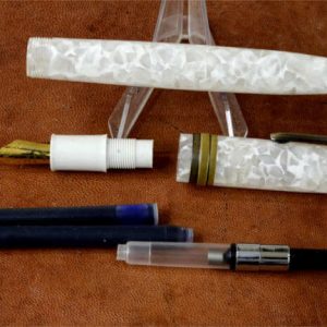 click-falcon-acrylic-polar-white-barrel-fountain-pen-gold-plated-Med-nib