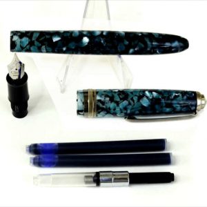 click-falcon-glacier-blue-acrylic-barrel-fountain-pen-steel-Broad-nib