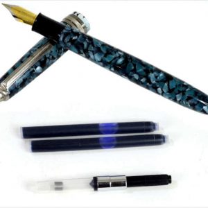 click-premium-acrylic-falcon-fountain-pen-Krishna-gold-plated-two-tone-Fine-nib-India