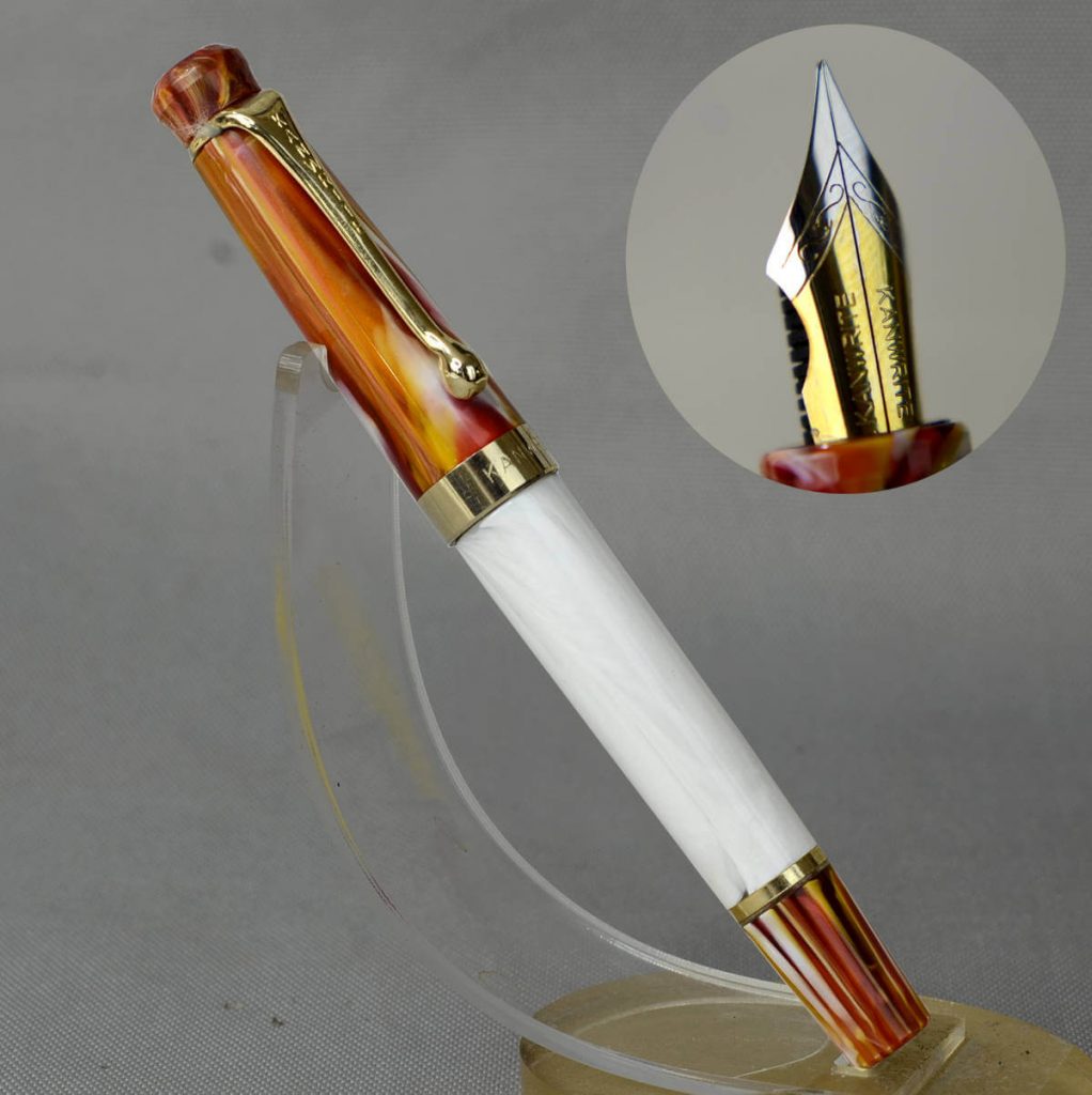 Buy Kanwrite piston filler Heritage fountain pen with dual marbled barrel