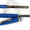 Vintage Sheaffer cadet 23 teal touchdown fountain pen 14K gold M nib  - Clean - Image 2