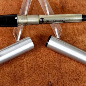 vintage-sheaffer-imperial-444-brushed-steel-barrel-fountain-pen-inlaid-steel-Medium-nib