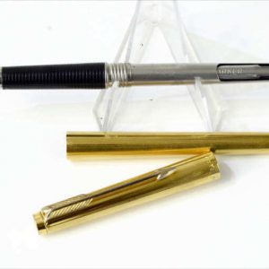 vintage-parker-180-gold-filled-fountain-pen-14K-solid-gold-FineBroad-reversible-nib-USA