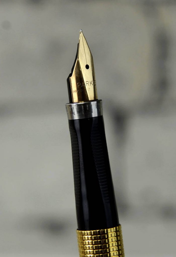 Buy parker 75 tiffany grid gold plated fountain pen 14K gold XF nib