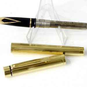 vintage-targa-1005-gold-plated-fountain-pen-14K-solid-gold-Fine-nib-USA