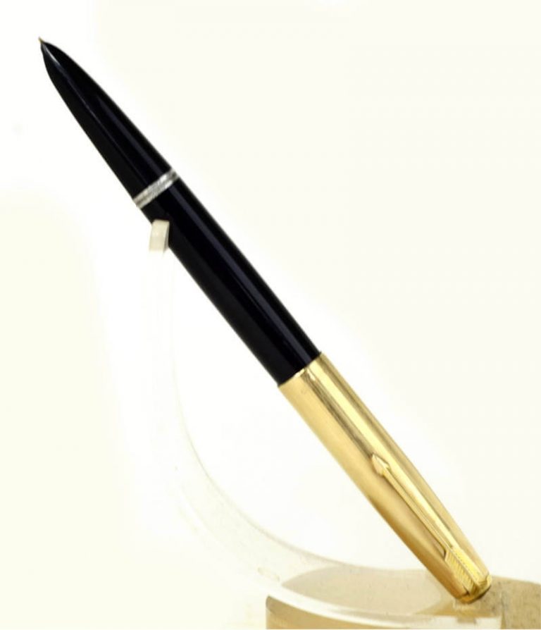 Buy Vintage parker 51 black barrel fountain pen with 14K gold F nib