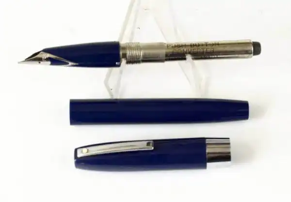 Sheaffer Quasi Imperial 330 Navy blue fountain pen with Steel Inlaid F nib - clean - Image 2