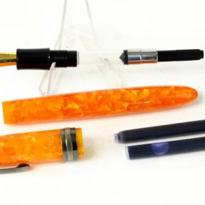 click-orange-blast-acrylic-fountain-pen-gold-plated-Fine-Flex-nib-India
