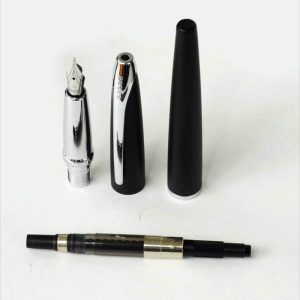 cross-atx-black-matte-chrome-barrel-fountain-pen-steel-Medium-nib-new