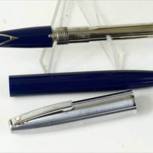 vintage-sheaffer-imperial-440-navy-blue-barrel-fountain-pen-inlaid-steel-Fine-nib-Australia