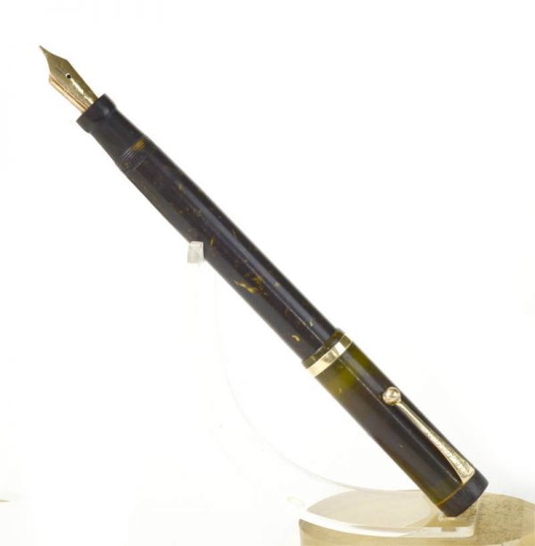 Buy parker duofold lucky curve fountain pen 14K sold gold B nib online