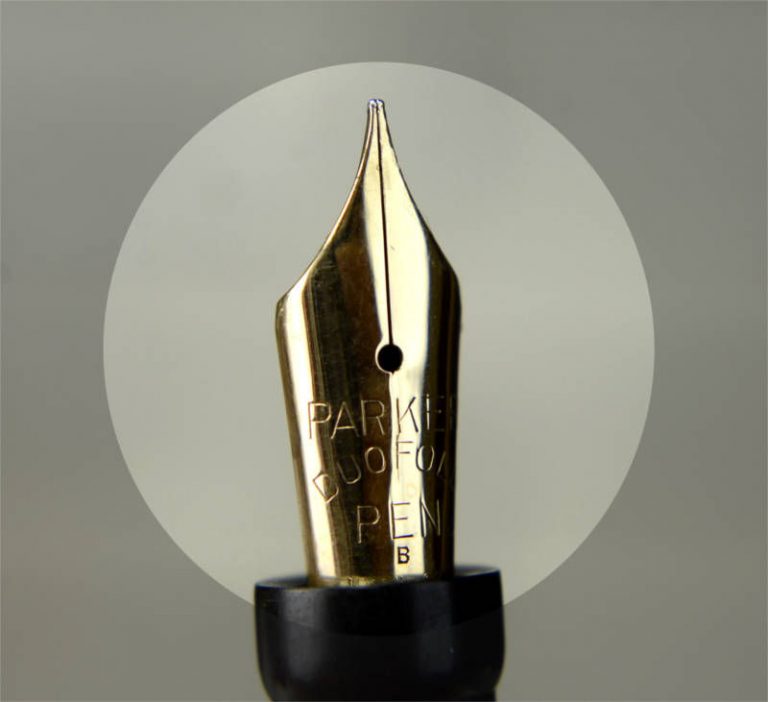Buy parker duofold lucky curve fountain pen 14K sold gold B nib online