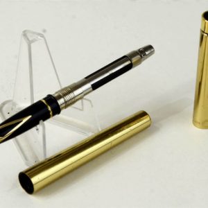 vintage-sheaffer-targa-1020-imperial-brass-fountain-pen-14K-solid-gold-Medium-nib-USA