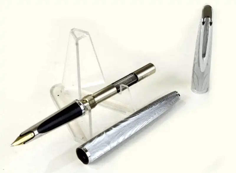 Buy online waterman silver moire fountain pen with18K gold Broad nib