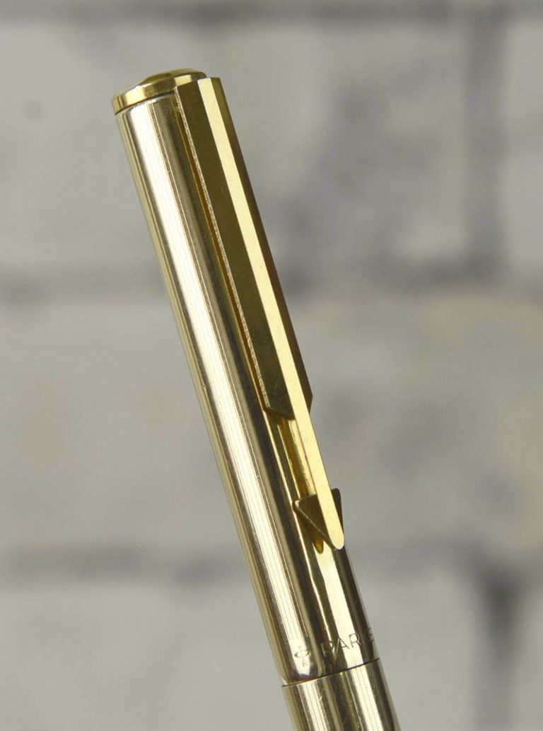 Buy online parker arrow golden flighter fountain with pen steel M nib ...