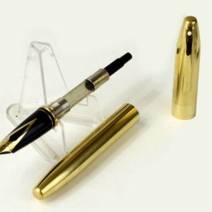 sheaffer-legacy-satin-gold-fountain-pen-18K-solid-gold-Medium-nib-USA