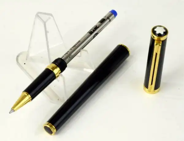 Montblanc Noblesse Oblige black lacquer rollerball pen with 23K trim- Clean condition - Image 2